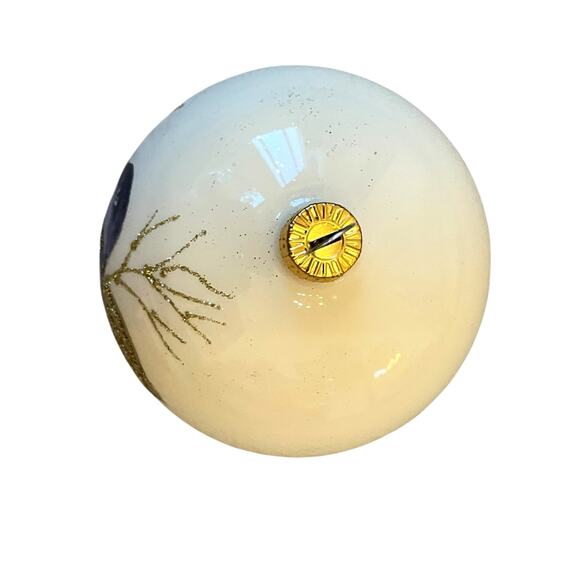 VITBIS Poland Hand Painted Glass Ornament 4in Blue Bird Gold Pinecone NEW - Picture 3 of 10